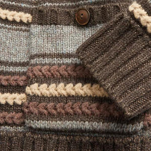 <span class=keywords><strong>Pull</strong></span> en tricot personnalisé OEM pour hommes Cardigan à un bouton Col marin Tricot à broderie lourde <span class=keywords><strong>Pull</strong></span> à manches longues avec poche pour hommes - Product Image 5