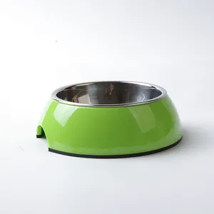Stainless Steel Dog Bowls Double Melamine Dog Bowl Non-slip Pet Bowl Feed Water Cat Supplies