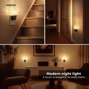 Veilleuse moderne décorative à intensité variable, lumière blanche chaude 3000K, à brancher, pour chambre et couloir - Product Image 4