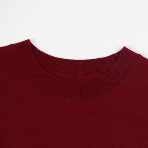 Elegante <span class=keywords><strong>abito</strong></span> a trapeazione <span class=keywords><strong>in</strong></span> lana <span class=keywords><strong>bordeaux</strong></span> con girocollo senza maniche lavorato a <span class=keywords><strong>maglia</strong></span> Pullover da donna - Product Image 4
