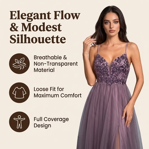 Luxury Design Evening Gown Chiffon <b>Tea</b>-Length Halter Neck Spaghetti Strap A-Line Silhouette Wedding Party Dress with High Slit - Product Image 2