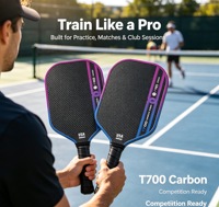 T700 Carbonfaser Pickleball-Schläger-Set, Professionelles Kit mit 2 Schlägern, 4 Bällen und Tragetasche für Pickleball-Club-Teamtraining