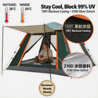 Tente de camping familiale imperméable pour 4 personnes, tente dôme monocouche, grande capacité pour les voyages, la randonnée, la plage, les pique-niques