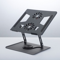 Professionnel 360 °   Support de refroidissement rotatif pour ordinateur portable, support ergonomique de bureau, double ventilateur, dissipation de la chaleur pour ordinateur portable