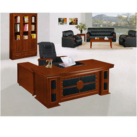 Bureau de direction modulaire en bois massif, en forme de L, avec plateau tournant, mobilier moderne pour PDG