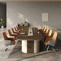 Grande table de conférence modulaire hexagonale en bois haut de gamme pour 8 réunions de bureau modernes Formation à la négociation 5 ans
