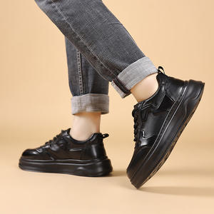 Chaussures Derby montantes pour hommes, style Business Casual, fabrication Goodyear, bout en tissu et maille respirante, semelle épaisse rehaussante et confortable - Product Image 4