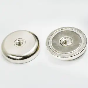 Super strong neodymium round magnets d 75 60mm countersink hole cup base pot magnet
