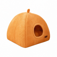 Lit pour chat en laine mongole 4 saisons, nid fermé en forme de citrouille, lavable en machine pour petits animaux