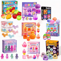 Ensemble de jouets squishy en maltose à récupération lente, jouet anti-stress à presser en forme de crème glacée poulpe simulée, jouet de décompression doux, boîte colorée