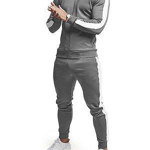 Survêtement Homme Gym Full Zip Hoodie Joggers Polaire Couleur Unie Ensemble Confortable Logo Personnalisé Ensembles de Survêtement Homme Tricoté - Product Image 5