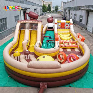Personalizado más <span class=keywords><strong>grande</strong></span> inflable parques temáticos Casa de rebote trampolín equipo de parque de atracciones con tobogán parque infantil para niños adultos - Product Image 4