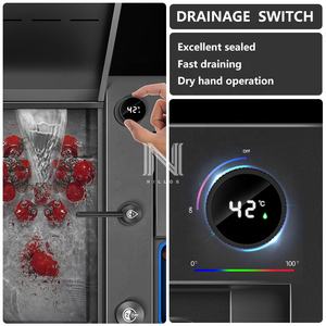 NLS10548อ่างล้างจานสแตนเลสนาโนสีดำ304อ่างล้างจานชามสี่เหลี่ยมคู่งานแฮนด์เมดน้ำตกอเนกประสงค์ดีไซน์ที่ซ่อนอยู่ - Product Image 4