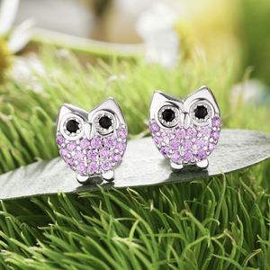 Dylam New Arrival Hypoallergenic Nickel Free 925 Sterling <b>Silver</b> Kid Children 5A CZ Cubic Zirconia Tiny Owl <b>Stud</b> <b>Earrings</b> - Product Image 3
