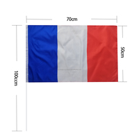 Drapeaux nationaux français bleus, blancs et rouges, imprimés double face en polyester, 3x5 pieds, pour l'encouragement mondial européen