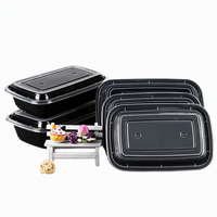 Contenants alimentaires à emporter de 12 oz, 16 oz, 24 oz, 28 oz, 32 oz, 38 oz, en plastique PP de qualité alimentaire, jetables, boîte à lunch, préparation de repas avec couvercle