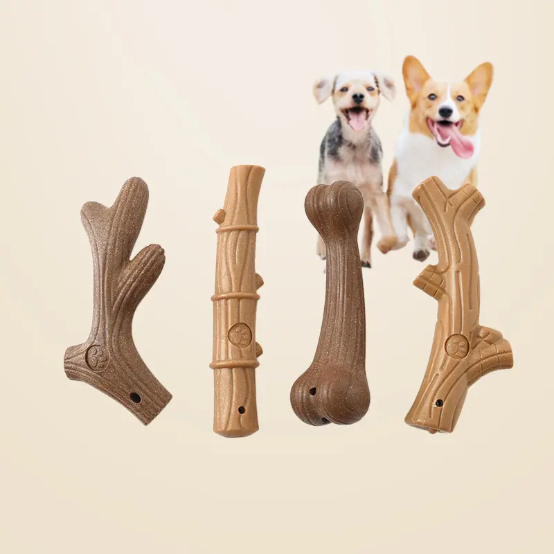 Forniture per animali domestici popolari corno osso bambù bastone molare cane masticare giocattoli interattivi in legno per cani di taglia grande