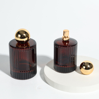 Botol Parfum Kaca Bentuk Silinder Amber Premium 30ml 50ml 100ml Kosong, Kemasan Botol Parfum Mewah dengan Pompa Semprot