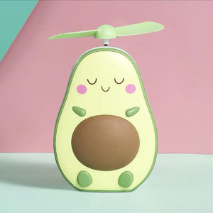 Mini Multifunctional LED Makeup <b>Mirror</b> and Fan 2 in 1 Integrated Cute Avocado Shaped Practical Portable USBCharging <b>Handheld</b> Fan - Product Image 6