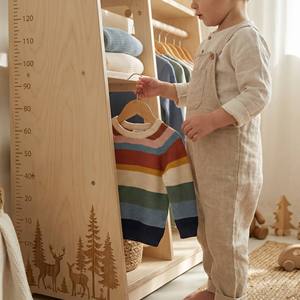 Bestselling Wooden Children's Clothing <b>Storage</b> Rack, Height Measurement <b>Storage</b> 2-in-1, Suitable <b>for</b> Bedrooms and Kindergartens - Product Image 3
