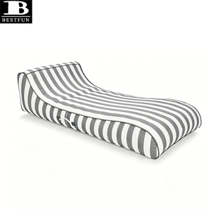 Chaise longue gonflable de qualité supérieure en tissu imperméable, résistante, à rayures, pour la <span class=keywords><strong>plage</strong></span>, les centres de villégiature et les jardins. - Product Image 6