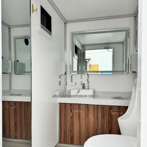 Toilettes mobiles de luxe à deux cabines en acier, design moderne, sanitaires portables haut de gamme pour usage en bureau et en extérieur, origine américaine, garantie 1 an - Product Image 6