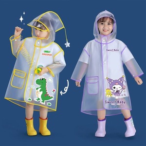 Imperméable transparent à capuche pour enfants, poncho imperméable avec imprimé licorne et bordure rose - Product Image 4