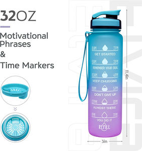 Upstyle Bpa 무료 Hydrate 플라스틱 Tritan 물병 동기 부여 피트니스 병 사용자 정의 - Product Image 1