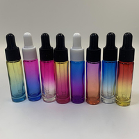 Hengjian — bouteille d'huile essentielle cosmétique de 10ml, mini bouteille compte-gouttes en verre vide, couleur bicyclette avec capuchon blanc noir pour huile de massage