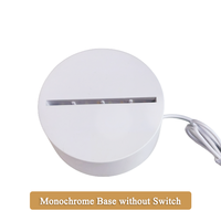 Lampe de table tricolore optique 3D en gros, design horloge USB, veilleuse LED pour cadeau de Noël, décoration de chambre, base LED