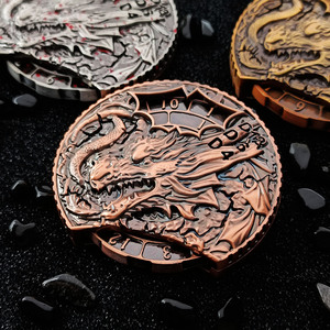 Dập nổi khổng lồ 7-in-1 rồng vàng bàn xoay RPG cthulhu mythos bàn chơi <span class=keywords><strong>game</strong></span> Phụ kiện D & D kim loại bàn xoay - Product Image 2