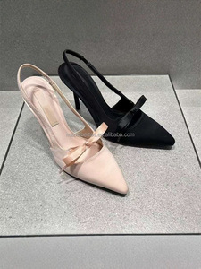 High Quality Women's Slingback High Heels, Pointed Toe Patent <b>Leather</b> Bow <b>Pumps</b> with <b>Soft</b> Insole - Product Image 5