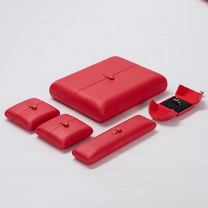 FANXI Customized Red PU Leather <b>Black</b> Microfiber Inside Jewelry <b>Box</b> Ring <b>Box</b> - Product Image 2