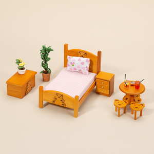 1:12 High Quality Scale Wood DIY <b>Doll</b> House Accessories Set Miniature Bear Furniture and Pocket Food <b>Play</b> Scene for Children - Product Image 2