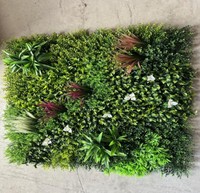 Panneau mural en herbe artificielle réaliste 100x100cm, écologique, durable, sans éclairage, pour intérieur commercial, protection UV, vente en gros directe usine
