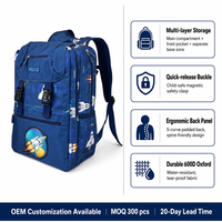 Mochila Escolar Infantil Personalizada con Estampado Espacial AOP, Mochila Grande para Niños, Ergonómica y Ligera, Venta al Por Mayor OEM