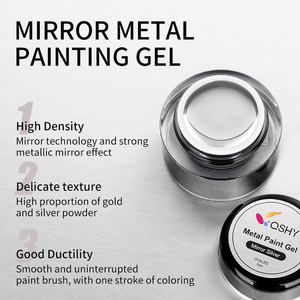 <span class=keywords><strong>Gel</strong></span> de Peinture Métallique Doré Liner Ongles UV <span class=keywords><strong>Effet</strong></span> <span class=keywords><strong>Miroir</strong></span> Brillant Vernis à Ongles Français Résine Soak-Off Réfléchissant - Product Image 4