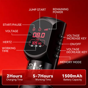 Dm אדום-דרקון חדש קעקוע מכונת עט צבע גדול מסך קעקוע אלחוטית מכונת קעקוע <span class=keywords><strong>1500mah</strong></span> עבור אמנות גוף קעקוע אמנות - Product Image 3