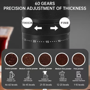 Macinacaffè Manuale con Macine in Acciaio Inox a 7 Stelle per French Press, Moka, Espresso, Design Regolabile Esternamente - Product Image 2