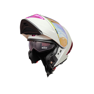 2025 새로운 플립 업 헬멧 DOT 인증 맞춤형 로고 모듈러 헬멧 더블 바이저 ABS 소재 오토바이 전기도금 - Product Image 6