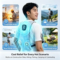 Gilet de refroidissement semi-conducteur à double effet, 3 vitesses réglables, alimenté par USB, climatiseur portable à faible bruit pour le travail en extérieur
