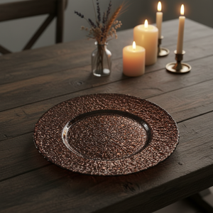 Sottopiatti in Vetro Dorato da 13 Pollici per Matrimoni e Feste, Vendita Calda di Piatti Decorativi per Servire Cibo in <span class=keywords><strong>Colore</strong></span> <span class=keywords><strong>Oro</strong></span> - Product Image 2