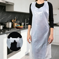Tablier jetable en plastique PE grande taille avec attaches arrière, imperméable et résistant à l'huile, léger, pour restaurant, ménage et travaux de nettoyage
