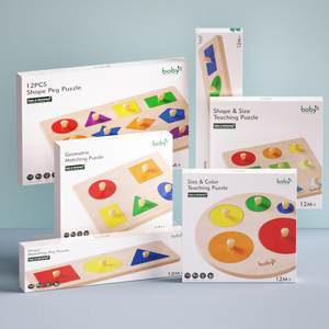 ของเล่นไม้มอนเตสซอรี่เพื่อการศึกษาสำหรับเด็กวัยเตาะแตะ 1-3 ปี ของเล่นเสริมพัฒนาการทางประสาทสัมผัส ชุดตัวต่อรูปทรงเรขาคณิต 12 ชิ้น - Product Image 5