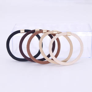 إكسسوارات حبل شعر مخطط كلاسيكي للبيع بالجملة، ربطات شعر مرنة وسميكة وبسيطة مزينة بالخرز، أربطة مطاطية للشعر للنساء والفتيات - Product Image 5