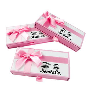 Confezione di Lashbox Nude scatola di imballaggio per ciglia con nastro di lusso Bowknot nero rosa 18MM 20MM 25mm fornitore di imballaggi per ciglia di <span class=keywords><strong>visone</strong></span> - Product Image 2