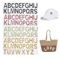 Patchs brodés en strass alphabet Bling 26, appliques 26 lettres pour chaussures, sacs, vêtements, décoration DIY faite à la main
