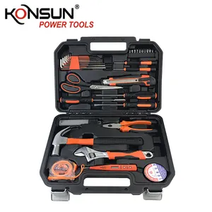 KONSUN KX1217 Set Peralatan Tangan Profesional, Set Peralatan Perbaikan Perangkat Keras Rumah Tangga 33 Buah