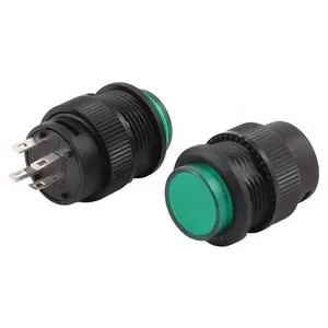 Botão interruptor momentâneo de led verde R16-503BD