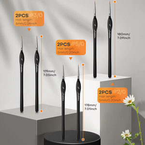Nouveau 6 pièces <span class=keywords><strong>noir</strong></span> Triangle Miniature détail pinceaux acrylique <span class=keywords><strong>peinture</strong></span> Liner pinceaux pour <span class=keywords><strong>peinture</strong></span> à l'huile - Product Image 2